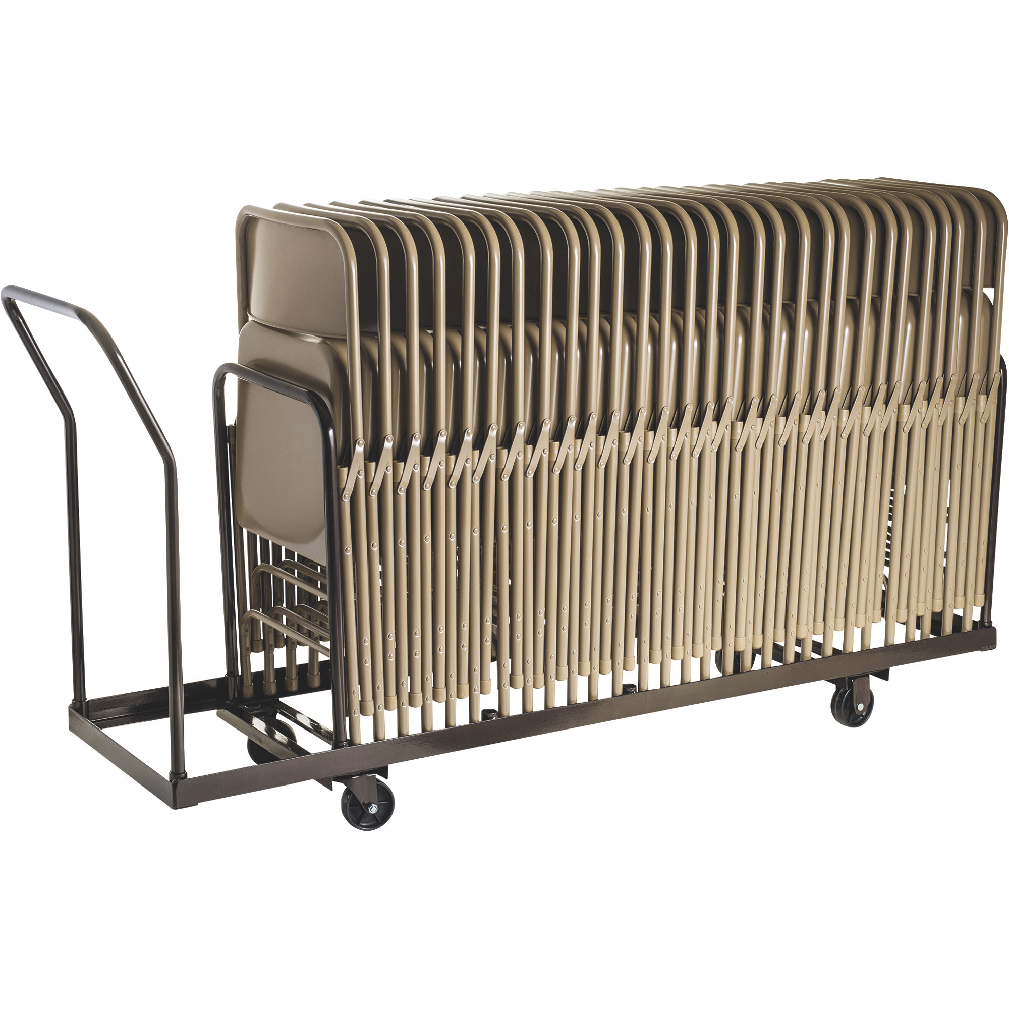 National Public Seating Folding Chair Dolly, Dark Brown, 38 1/2in.H x 19 1/4in.W x 81in.D, Model# DY35